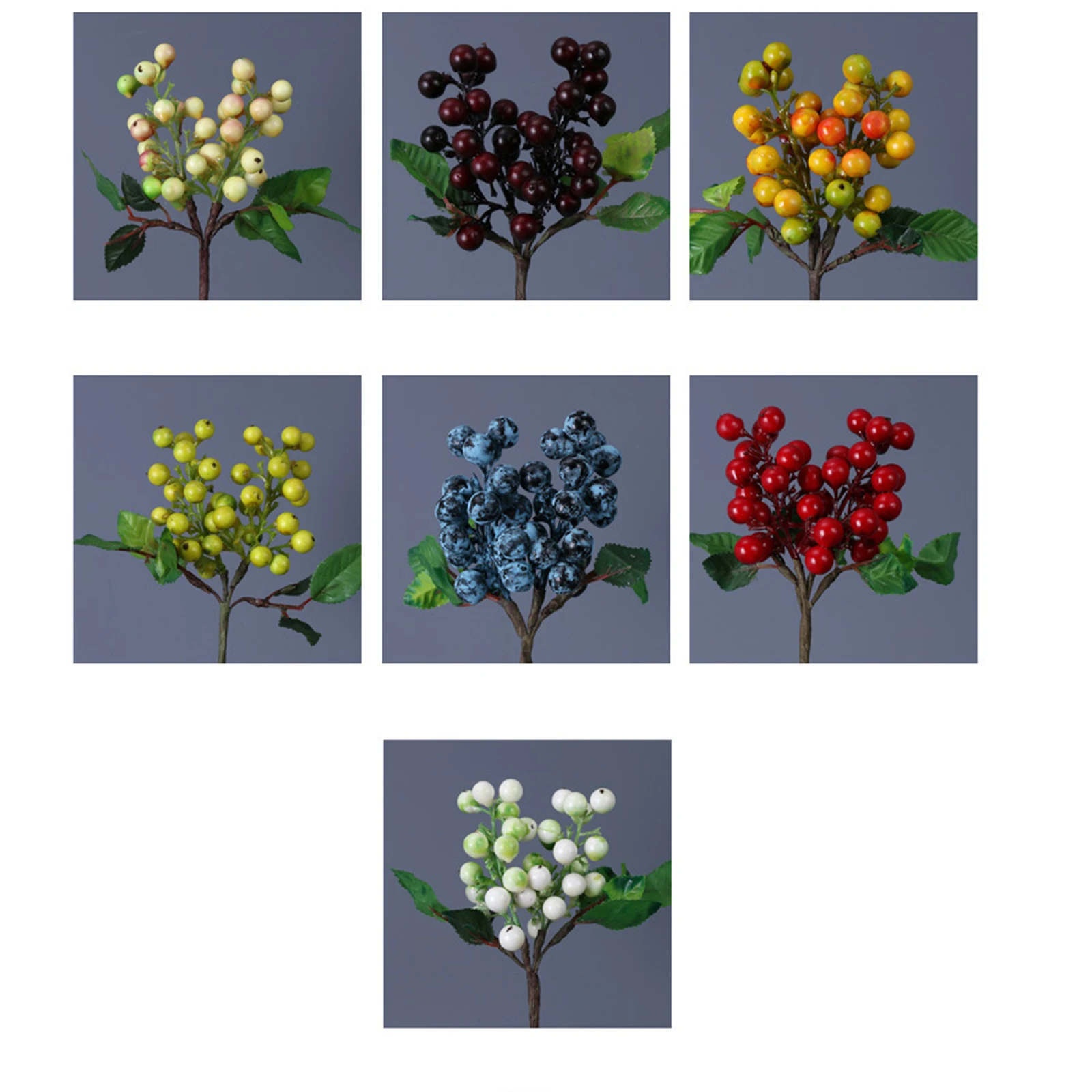 

28cm Artificial Berry Branch, Simulation Foam Berry, Flower Arrangement, Christmas Decoration, Home Decoration for Winter