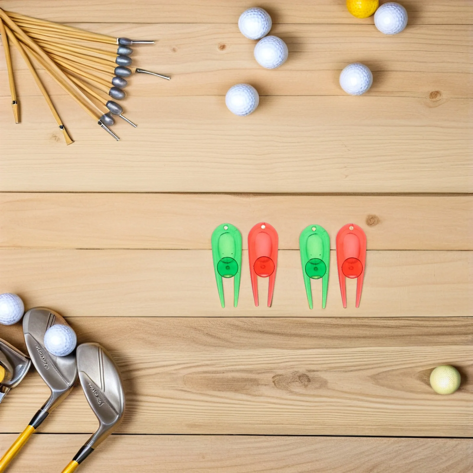 

8pcs Golf Divot Repair Tool Plastic Compact Ball Marker Set For Pitch Fix Green Fork Tools Golf Accessories