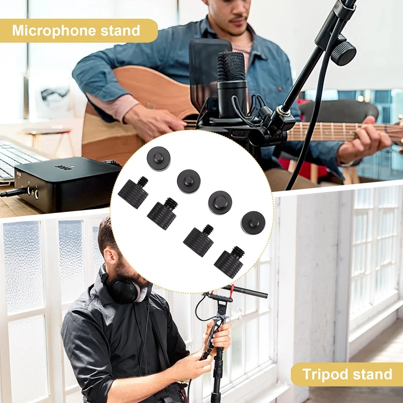 ABDE-8Pcs ميكروفون 1/4 ذكر إلى 3/8 أنثى و 3/8 ذكر إلى 1/4 أنثى كاميرا برغي محول للكاميرا حامل ثلاثي القوائم