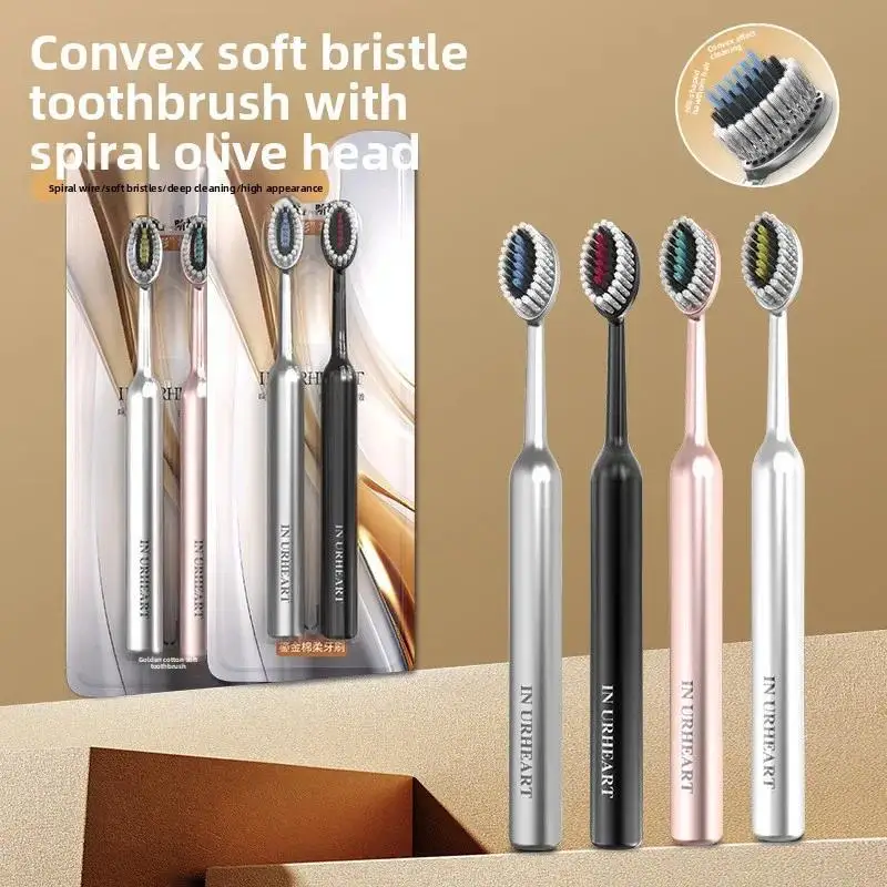 Mountain shaped spiral olive head toothbrush,high-end deep tooth cleaning and gum protection,adult couple home manual toothbrush