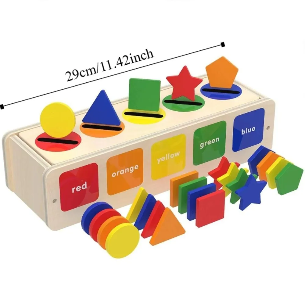 Boîte de tri de formes en bois, Cognition géométrique, Puzzle Montessori, jouet de tri de formes et de couleurs, artisanat multicolore