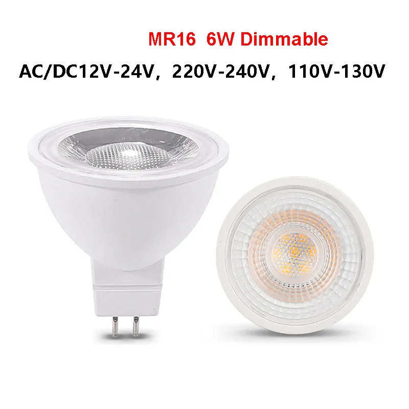 

10pcs Dimmable 12v 220v 110v MR16 LED Spotlight COB Bulb Lamp 6W 3000k Natural White 4000k Day White 6000k Room Shop Light