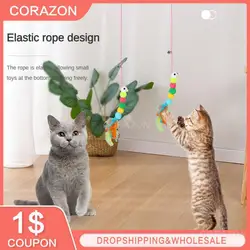 Interactive Toy For Kitten Playing Teaser Wand Toy Swing Door Hanging Funny Self-hey Elastic Cat Supplies Interactive Cat Toy