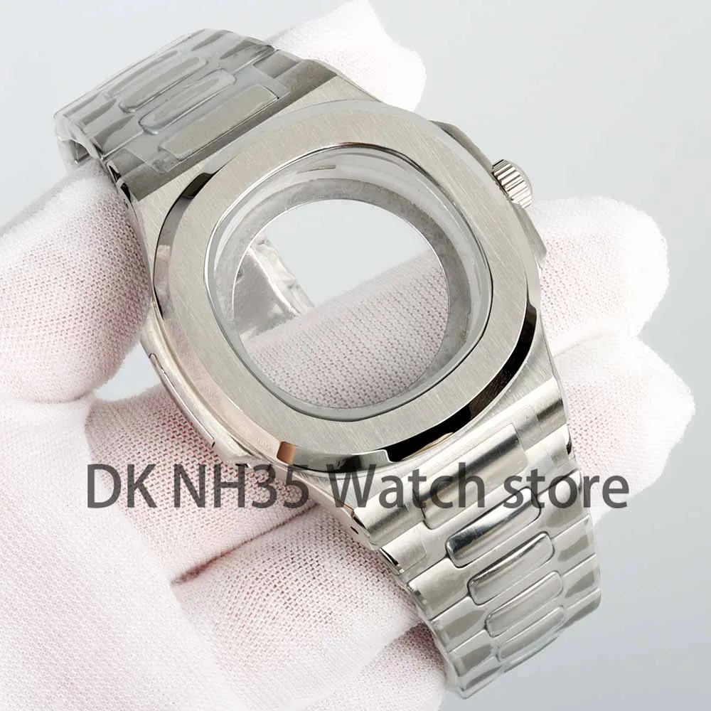 For Modified Nautilus Case NH35 NH36 NH38 Automatic Movement fit 30.5mm Dial Square Watch Case 316L Stainless steel Waterproof