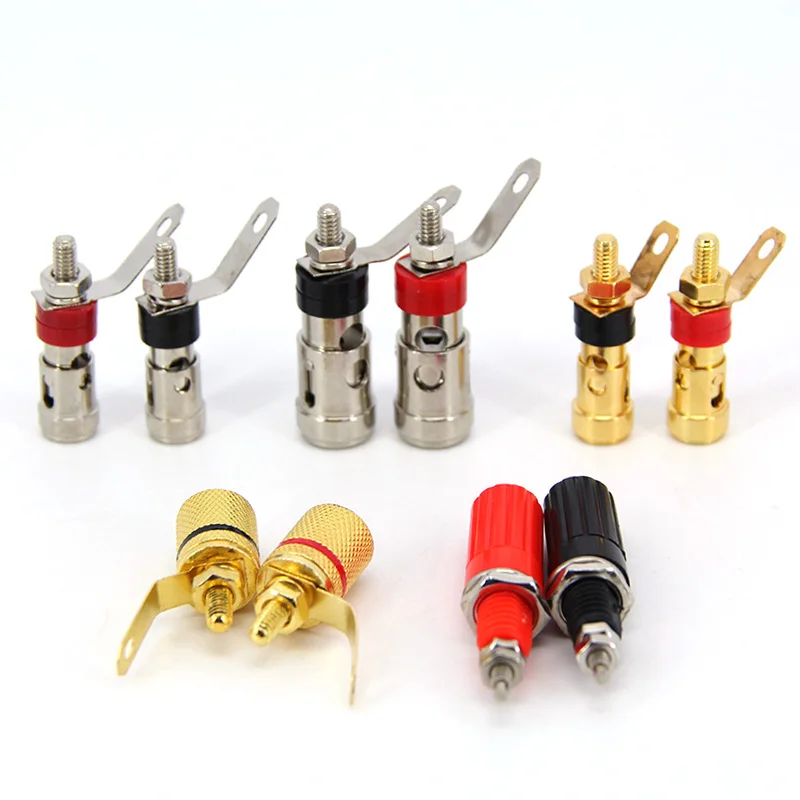 33mm 40mm Metal Gold Plated Amplifier Speaker Binding Posts Terminal 4mm Sockets Banana Plug Jack Connector audio sound Plug