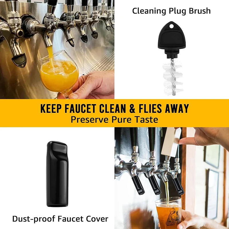 Draft Beer Tap Stainless Steel Core Keg Faucet Commercial Kegerator Tap for Beer Dispenser with Beer Tap Handle & Tap Plug image 3