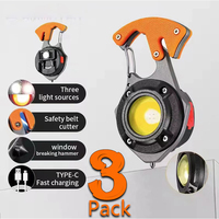 Flashlight Bag Charm Portable Multifunctional Mini Keychain Light USB Rechargeable Work Light Strong Camping Outdoor