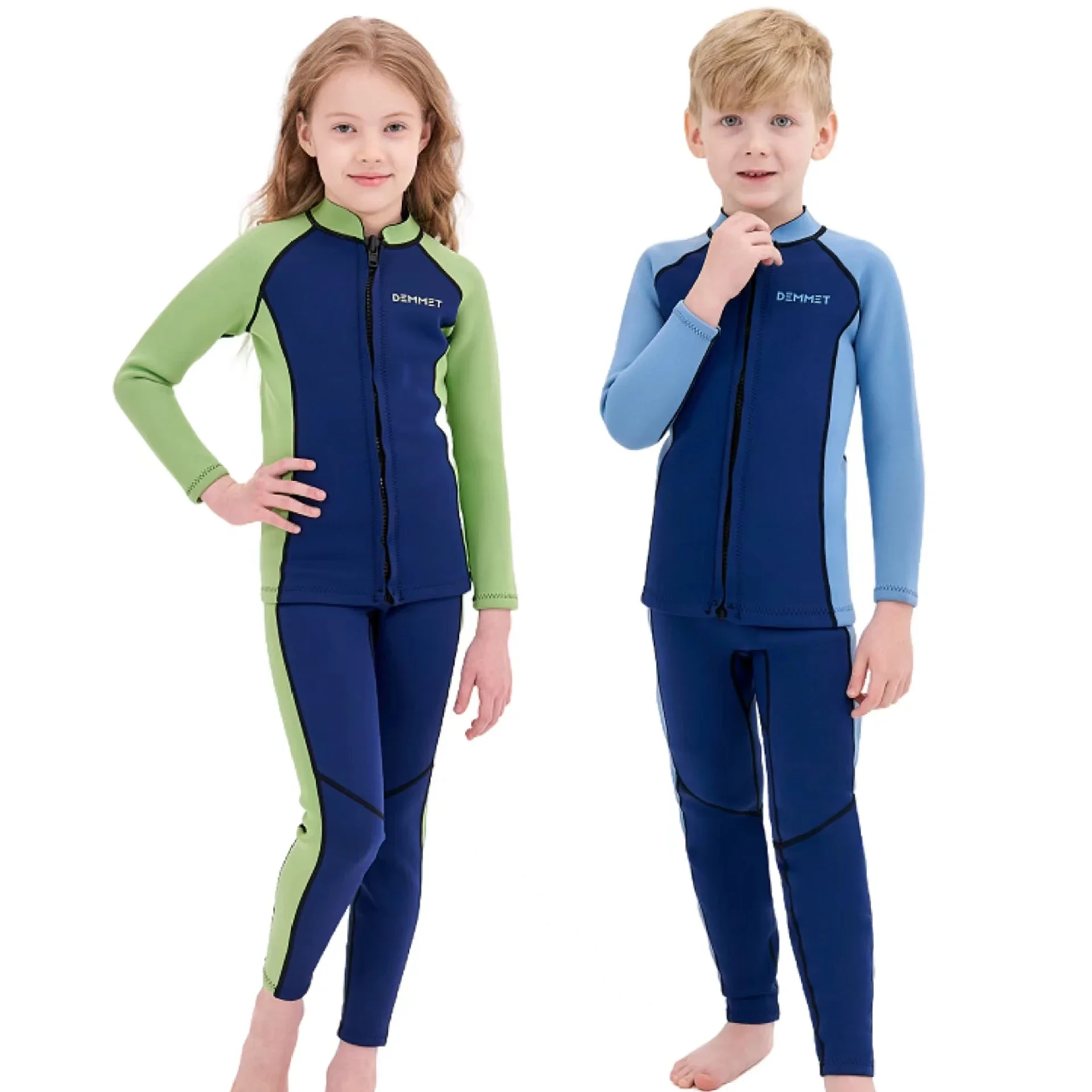 New Kids Wetsuit Neoprene 1.5mm/3mm Boys and Girls Thick Warm Scuba Diving Suit Underwater Free-diving Split Long Sleeve