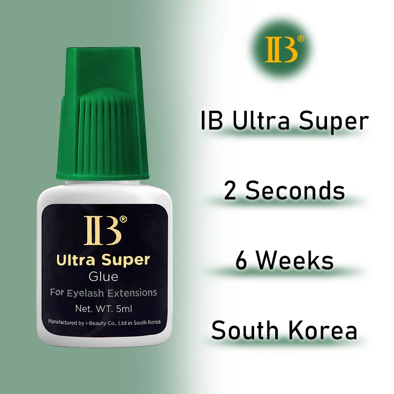 2 botellas IBeauty Ultra Super pegamento para extensión de pestañas suministros 2S secado tapa verde herramientas de maquillaje adhesivo más fuerte Corea 6 semanas