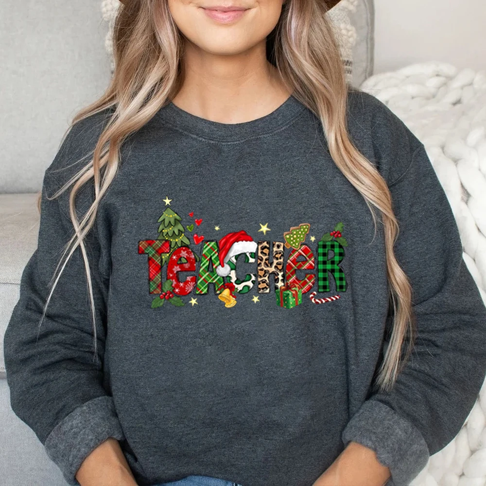 Christmas Teacher Sweatshirt Merry Christmas Shirt Teacher Life Hoodie Teacher Tees Christmas Gift for Teacher Unisex Trendy Top