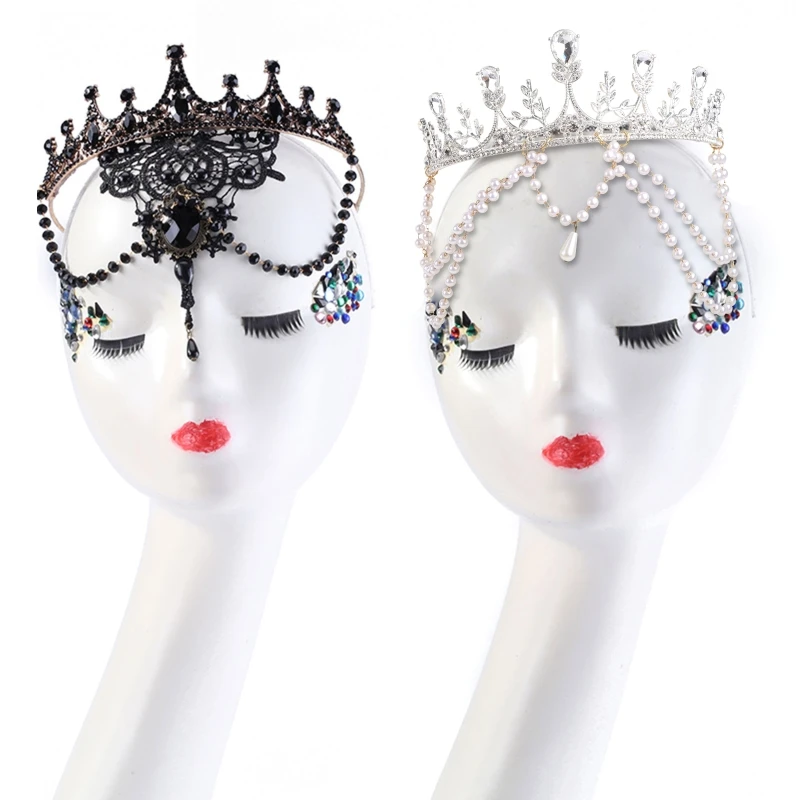 

Vintage Headdress Queen Hair Accessories Gothic Headpiece Bridal Fairy Hair for Prom Drop shipping