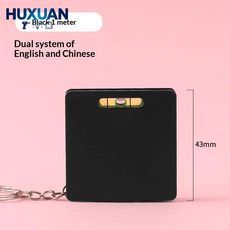 Multifunctional 1M Retractable Ruler Keychain Construction Tools Mini Measure Tape Roulette Measuring Instrument Square