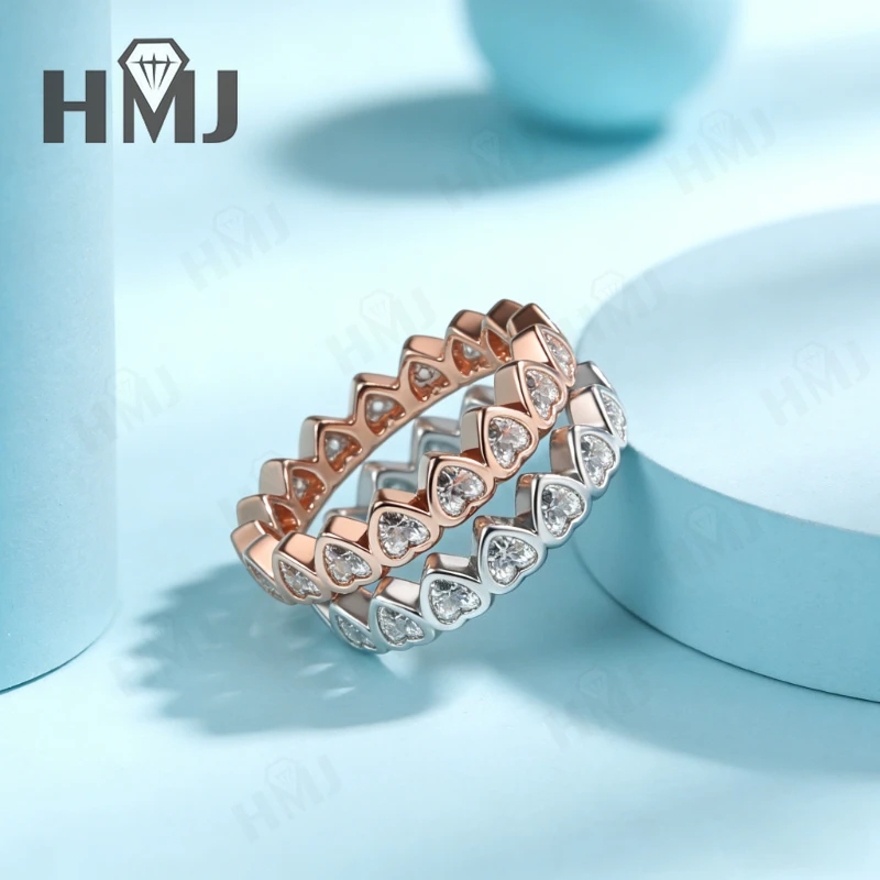 D Color Heart Cut Moissanite Ring 925 10K 14K 18K White/Yellow/Rose Gold Romantic Engagement Ring Wedding Band Gift for Her