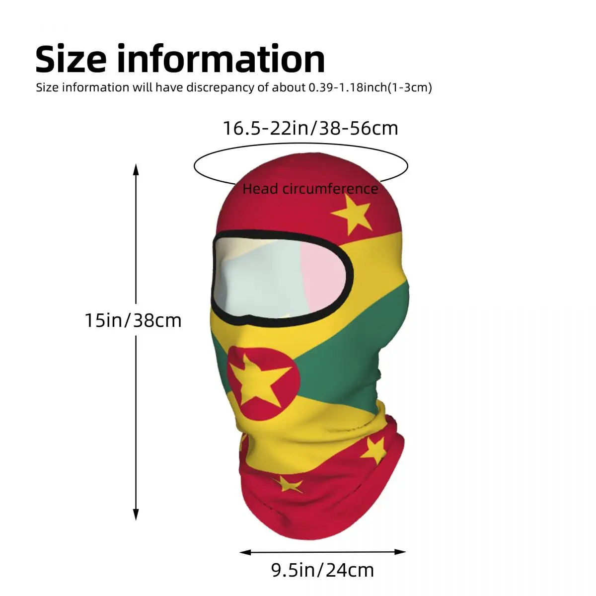 Grenada Flag Outdoor Cool Sunscreen Motorcycle Face Mask Moto Biker Wind Cap Mask Stopper Windproof Bicycle Cycling Headgear