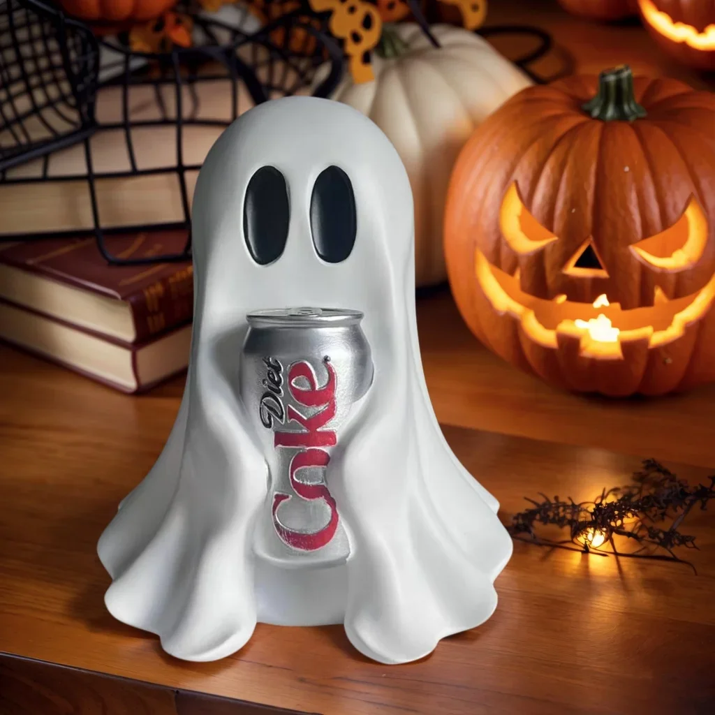 

1 Piece of Halloween Cute Ghost Holding Coke Statue Ornament, Funny and Cute Shape, Home Desktop Holiday Atmosphere Decoration