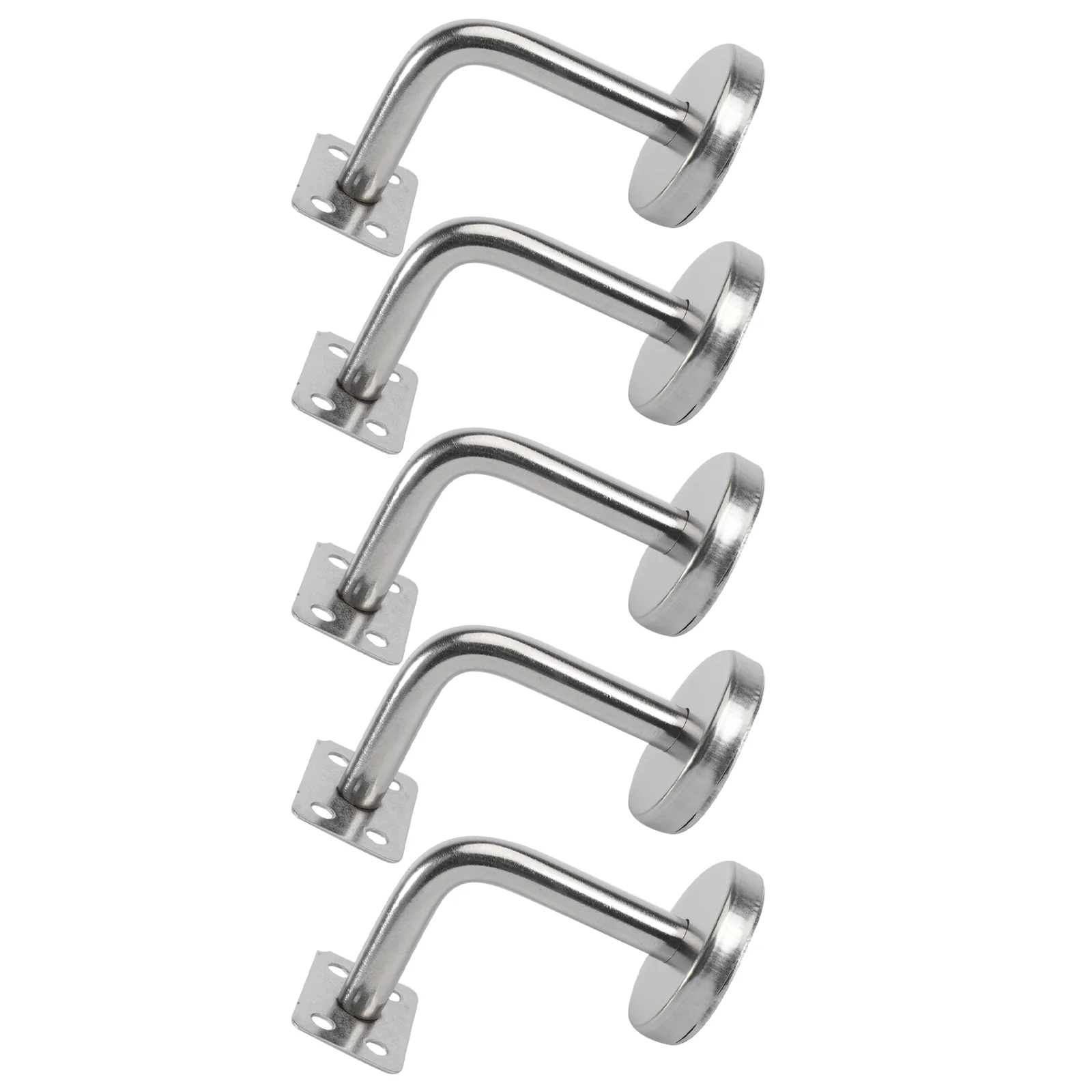 5 Pcs Bannister Bracket Stair Rail Handrail Shelf Brackets Heavy Duty Stainless Steel Support Grab