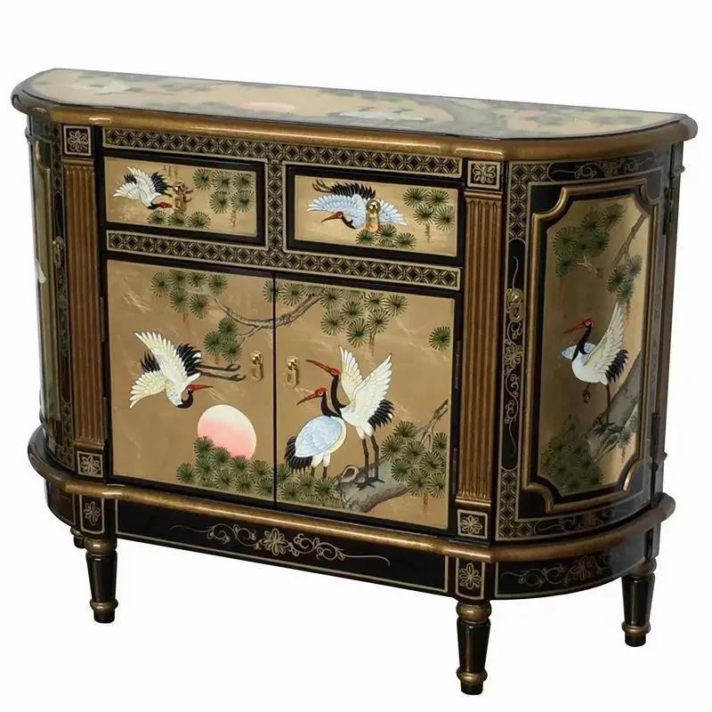 

Chinese Style Entrance Hallway Corridor Decoration Classical Painted Paillette Sideboard Cabinet living room furniture