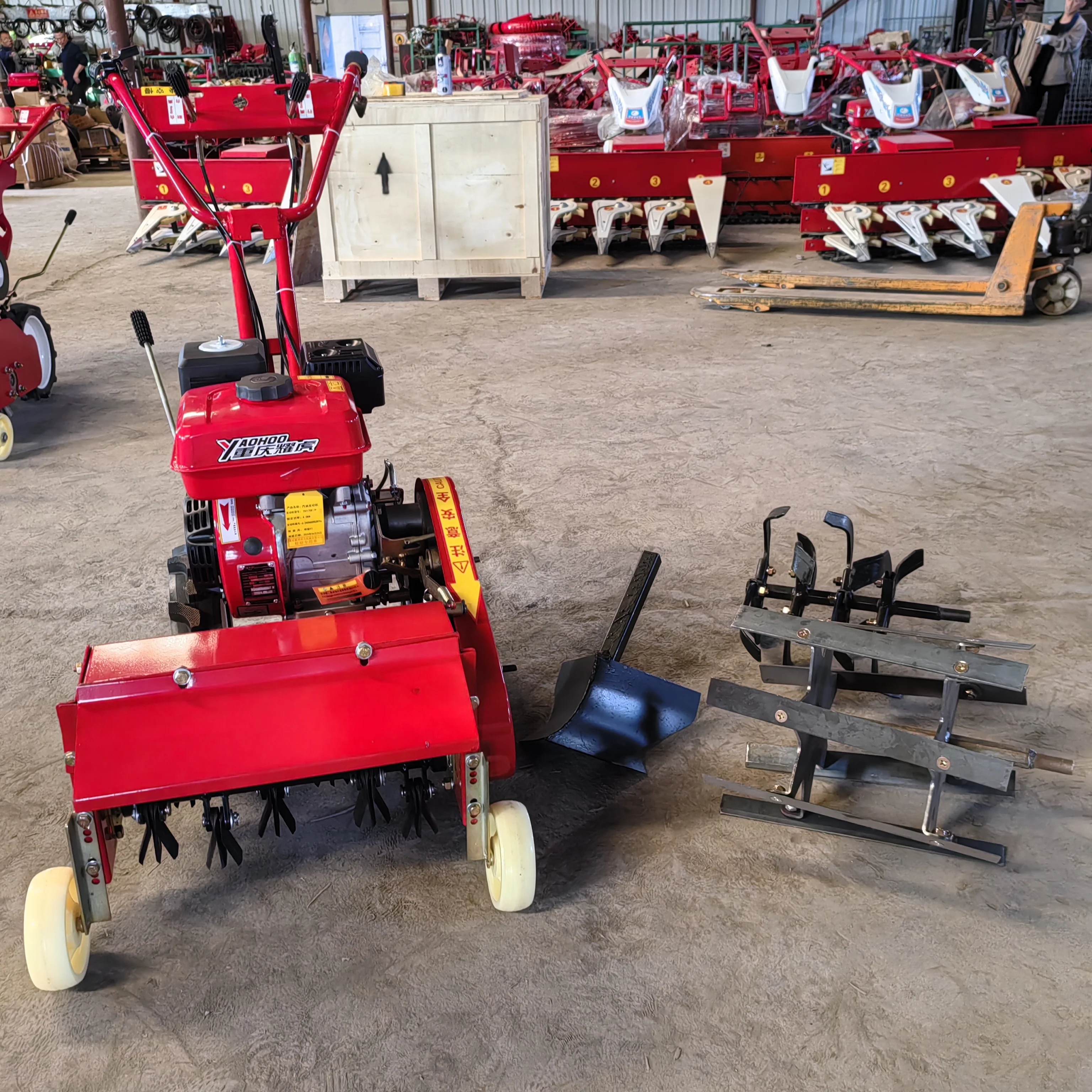 Agriculture Self-propelled Lawn Mower 7HP/170F Gasoline 4WD Power Mini Weeder Grass Chopper Cutter Blade Field Weeding Machine