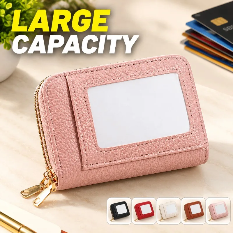 Dopamine Color Accordion Card Holder Large Capacity Credit Card Case Wallet for Bank Cards ID Cards Photo Cards Storage