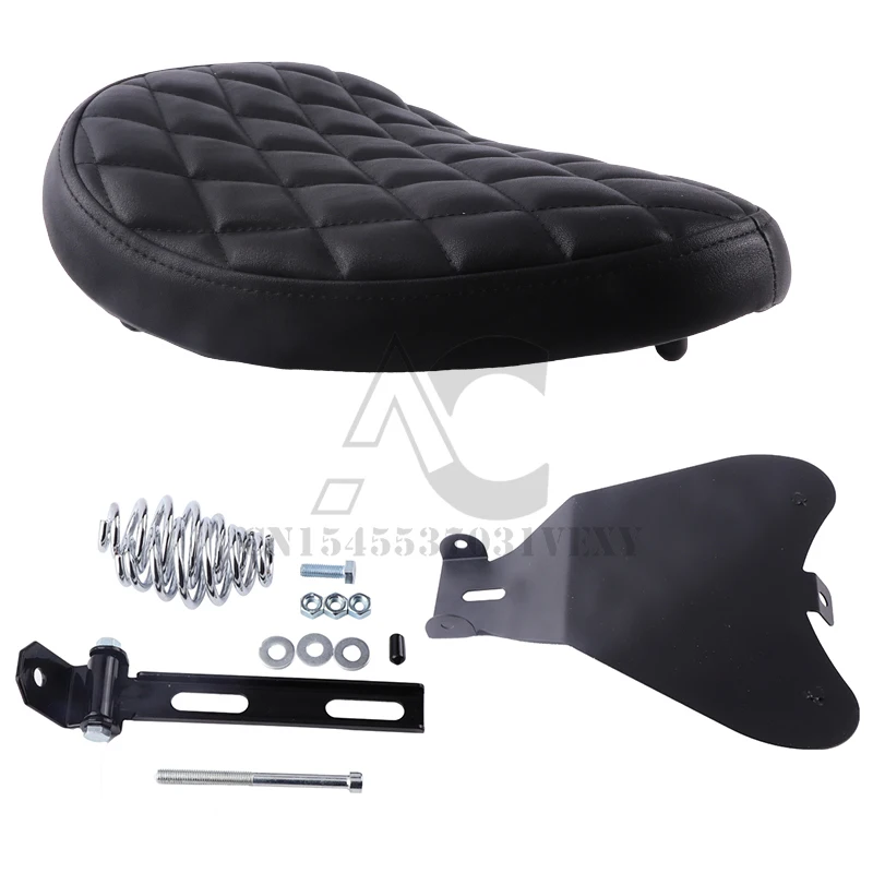 

Black Leather Driver Driver Solo Seat For Sportster 883 1990-2013 Saddle Suitable Cruiser Bobber Chopper Custom