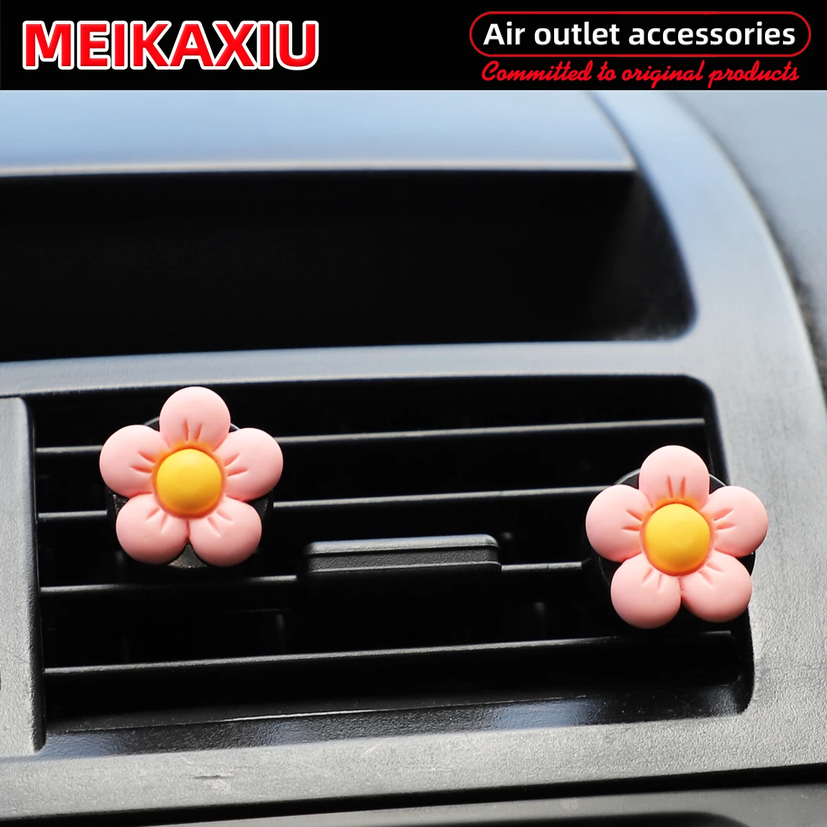 2 Stück Schöne Rosa Blumen Auto Lüftungsgitter Dekoration für Auto Innenausstattung Gelb, Orange, Blau, Grün, Weiß Damen