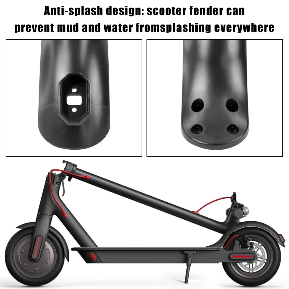 Electric Scooter for 4 Screws Fender Accessories Four-hole Scooter Octagonal Tail Light Rear Mudguard Rear Splash Guard Part