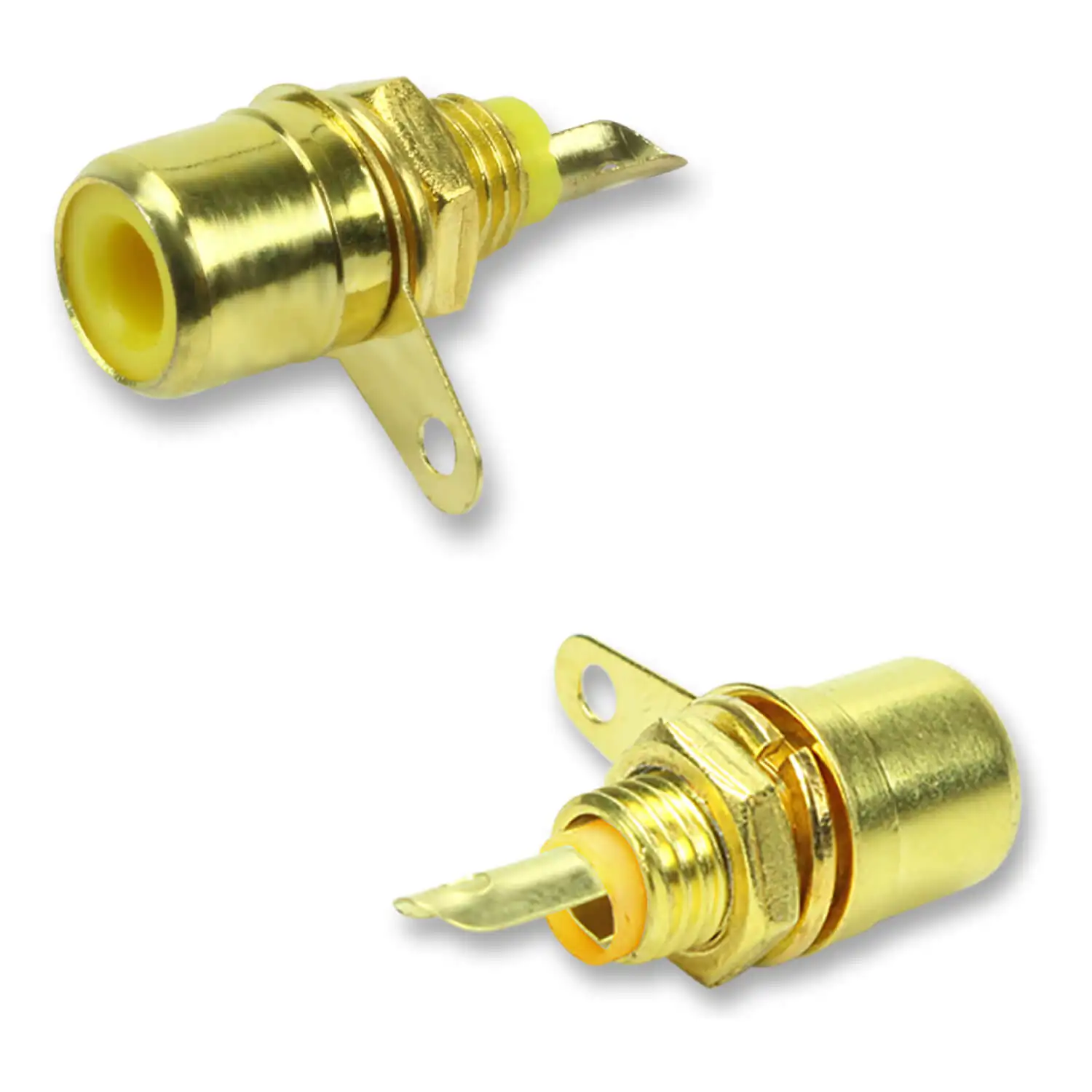 10x Professional High Quality Gold Plated Rca Female Jack-Yellow