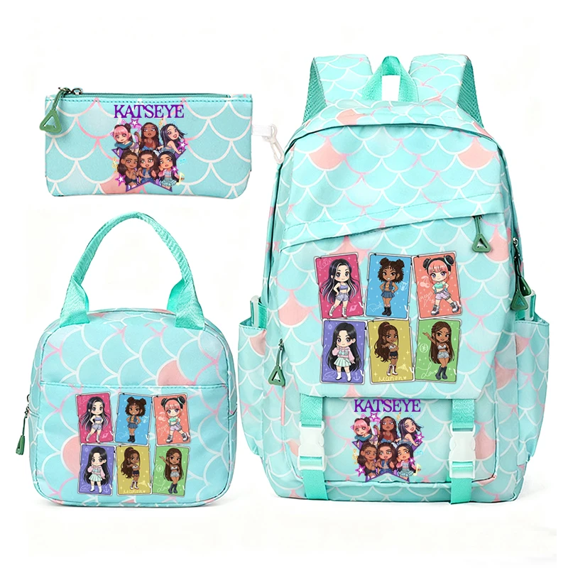 Katseye Music Backpacks For Girls Boys 3pcs Travel High Capacity Students Shool Bags Fresh color Laptop Mochilas YK2 - view 3