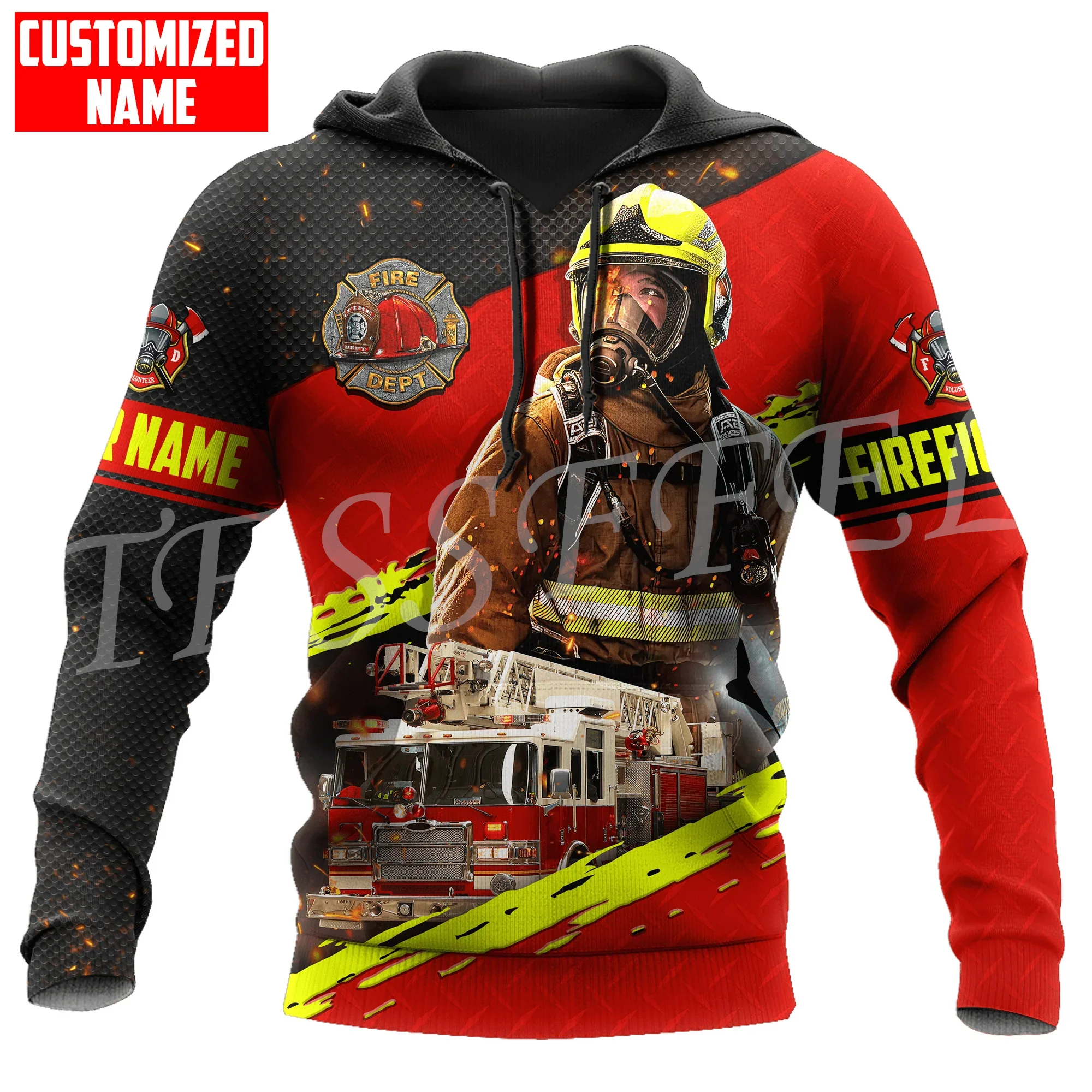 

Custom Name Firemen Hero Worker Firefighter Suits Tracksuit Harajuku Vintage 3DPrint Pullover Streetwear Casual Jacket Hoodies Z