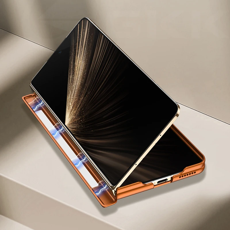 Magnetyczne etui na telefon z zawiasem do Honor Magic V5, tylko tylna strona, magnetyczne ładowanie bezprzewodowe, plastikowa, matowa, twarda obudowa do Honor Magic V5. — zdjęcie produktu 3