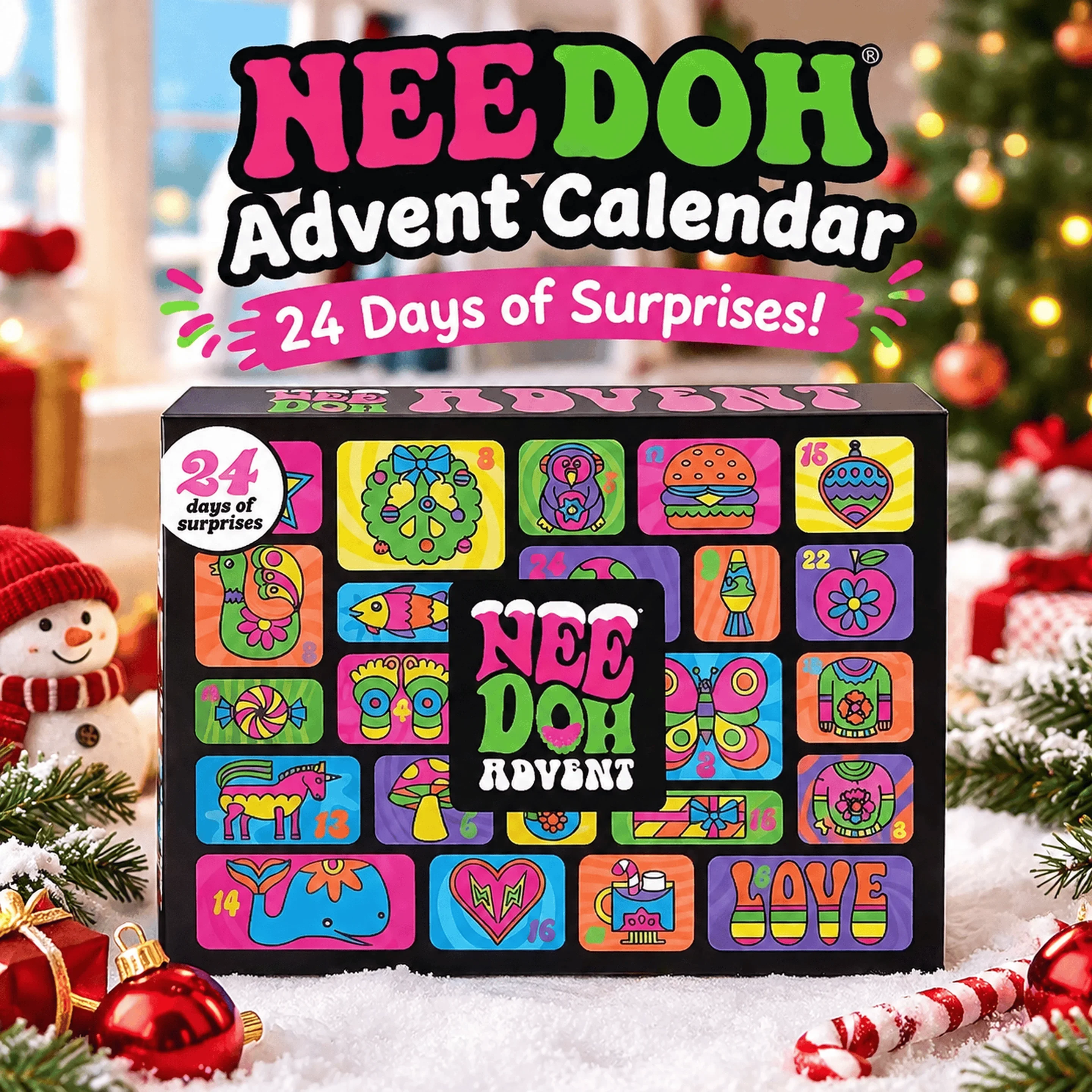 2026 NeeDoh Advent Calendar 13/24‑Day 3D PVC Countdown Surprise Box Christmas New Year Fidget Sensory Toy