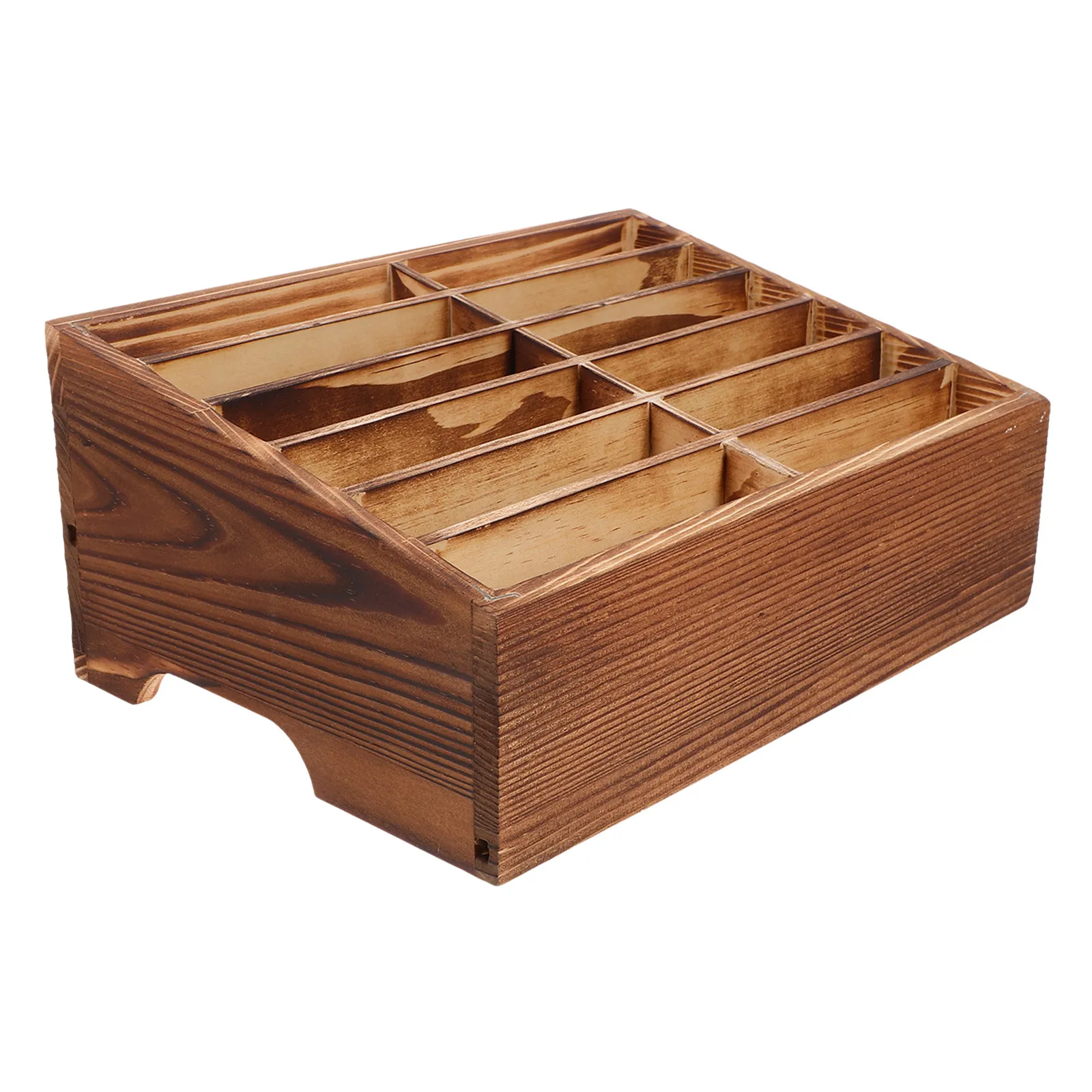 

Multi Compartment Mobile Phone Storage Box Wooden Organizer for Classroom Office Dorm Cell Phone Holder Headphone