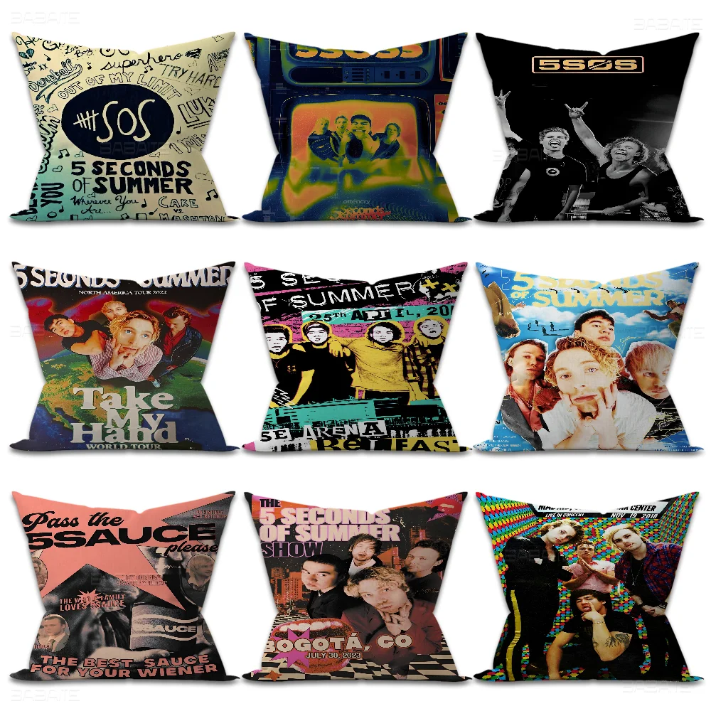 5Sos Band S-Seconds Of S-SummerS Stitch Lucky Dragon Pillow Cover Sofa Cushion Cover Home Room Decoration Children Gift