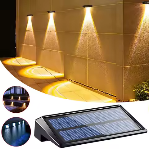 1/2/4Pcs Solar Wall Lights IP65 Waterproof Solar Fence Lights For Outside Fence Backyard Wall Fence Deck Gutter Porch