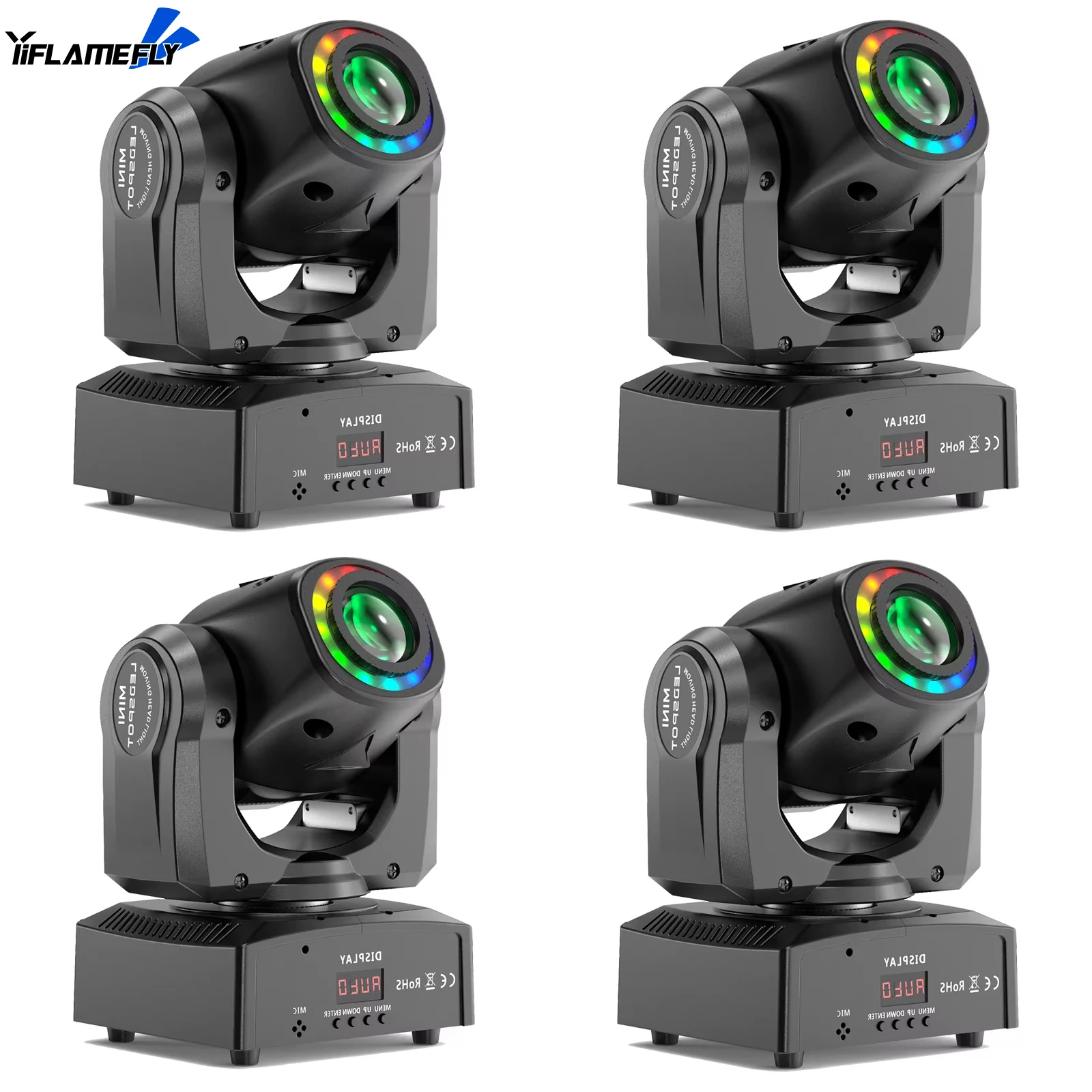

Yiflamefly 4 шт. 100 Вт светодиодный луч с подвижной головкой, сценический эффект, освещение, 8 моделей, DMX512, 9 каналов/11 каналов для DJ-шоу, концертной вечеринки