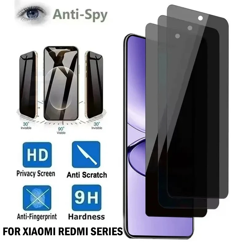 

2-3pcs Anti-spy Privacy Tempered Glass For Xiaomi Redmi Turbo 4 Pro 3 14C 14R 13C 13R 13X 12C A5 A4 Note 14s Screen Protectors