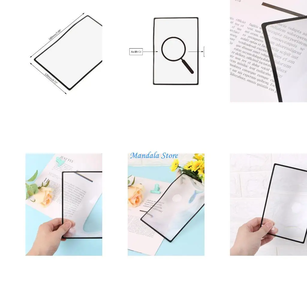 

U2JC Flat Portable Multifunctional Glass for Jewelry Watches for Reading Small Prints Low for Vision Senio