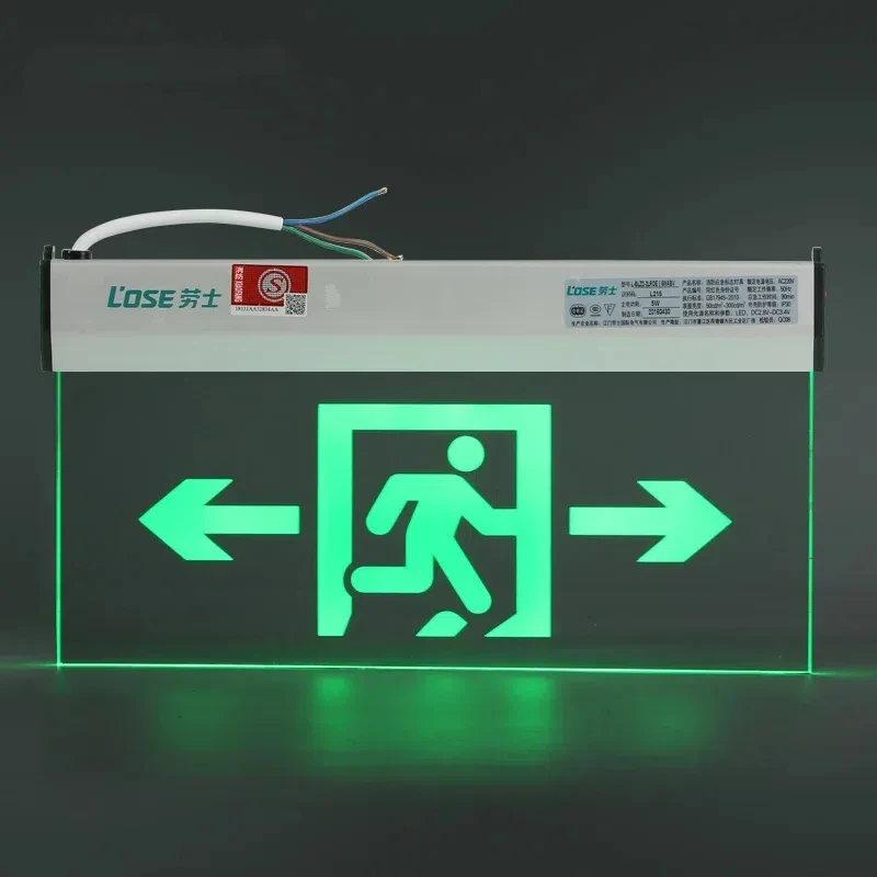 Fire emergency light EXIT Indicator Transparent glass hanging type LED fire emergency Marker lamp