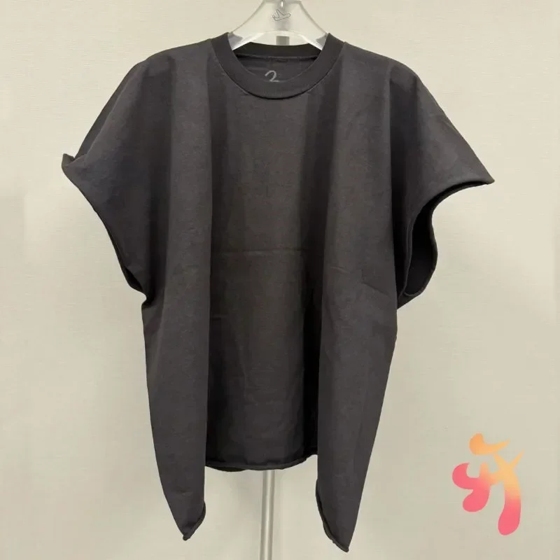 High Quality Cotton Cut Short Sleeve Vultures Tshirts NO.1 Print Street Casual Loose Men Women Black Kanye T-shirt