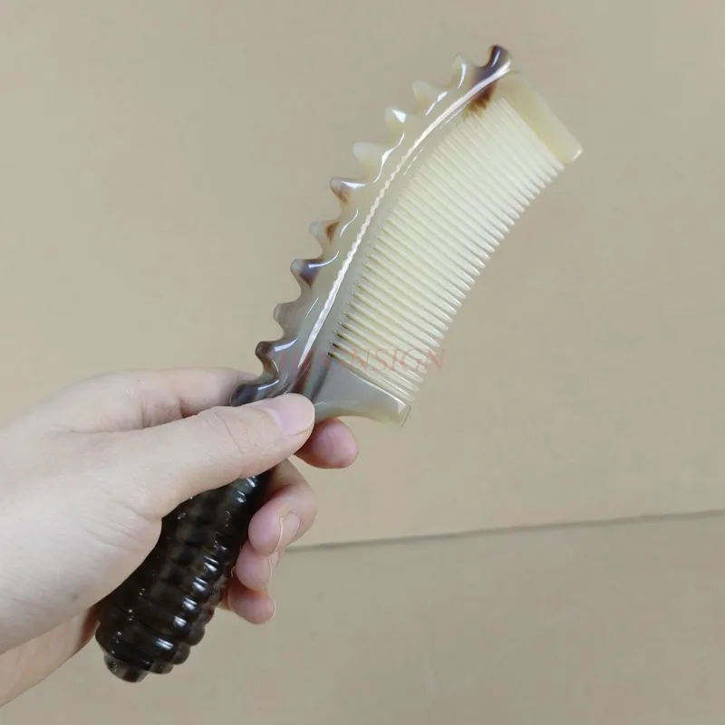 Horn Comb Genuine Natural Anti Static Anti-hair Loss Long Straight Hair Large Female Home Massage White Yak Combs For Girl Sale