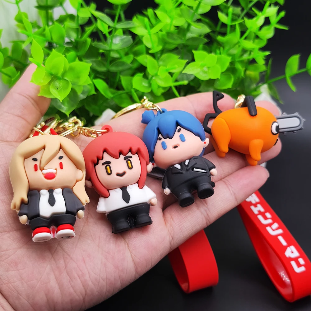 Creative Cartoon Small Chainsaw Doll Key Chain Pochita Makima Denji Key Chain Creative Gifts Key Chain unique Jewelry wholesale