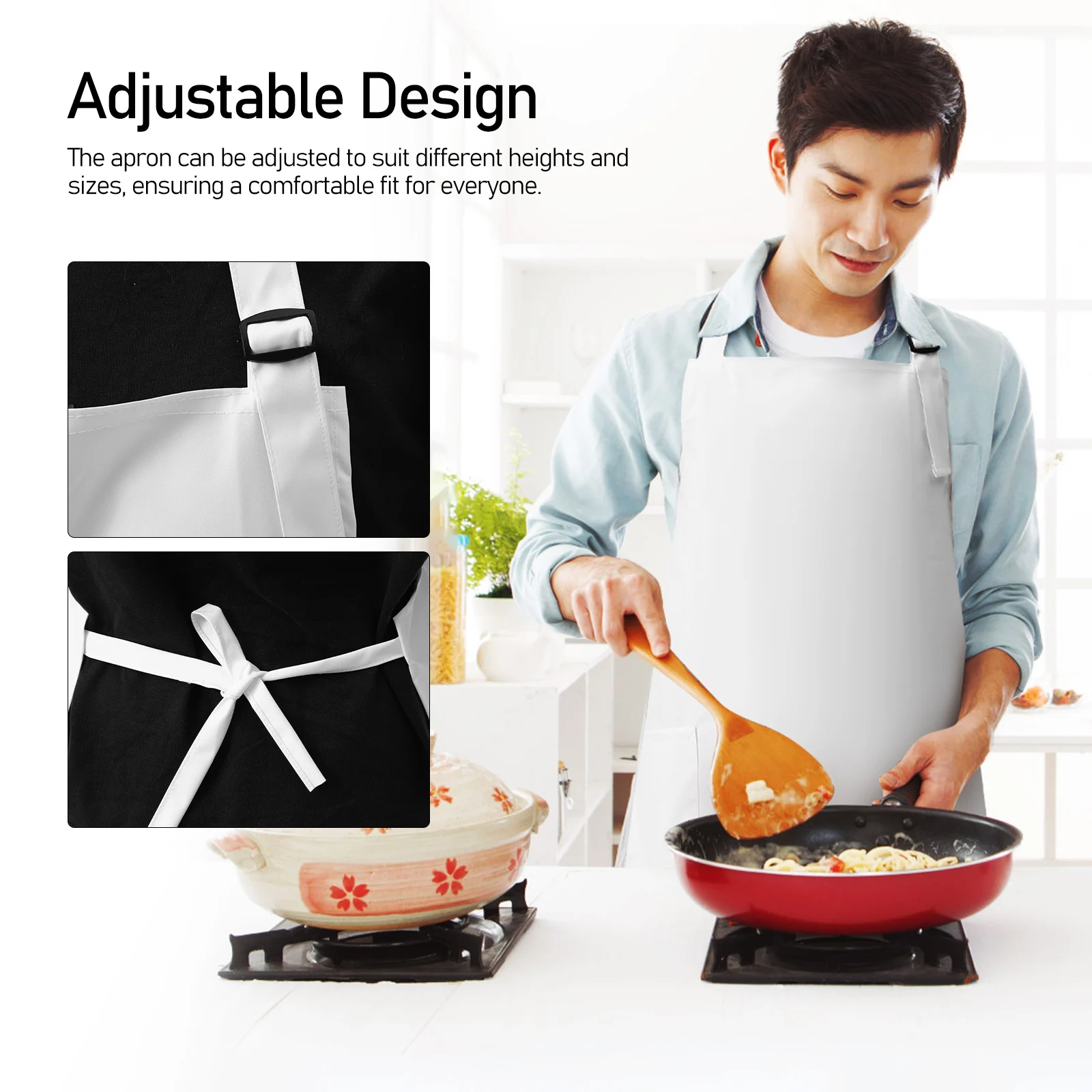 

2 pcs Cooking Apron For Men Women Chefs Aprons With Pockets Waterproof Paint Craft Adult Aprons Adjustable Large Pockets Pizza
