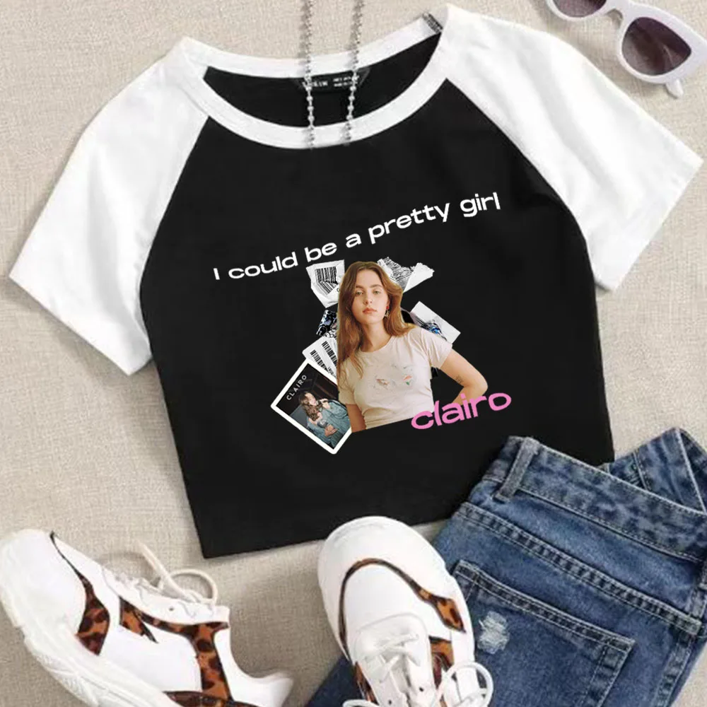 

Clairo Pretty Girl Music Crop Tops T-shirt Clairo Fan Gift Women Girls Short Crop Tops