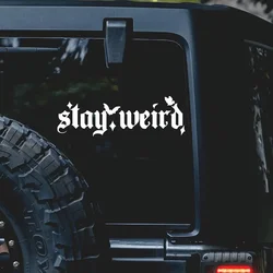 Car Stickers, Stay Weird, Spooky Decal, Goth Car Accessories, Spooky Car Accents, Bats Decal, Spooky Car & Laptop Sticker