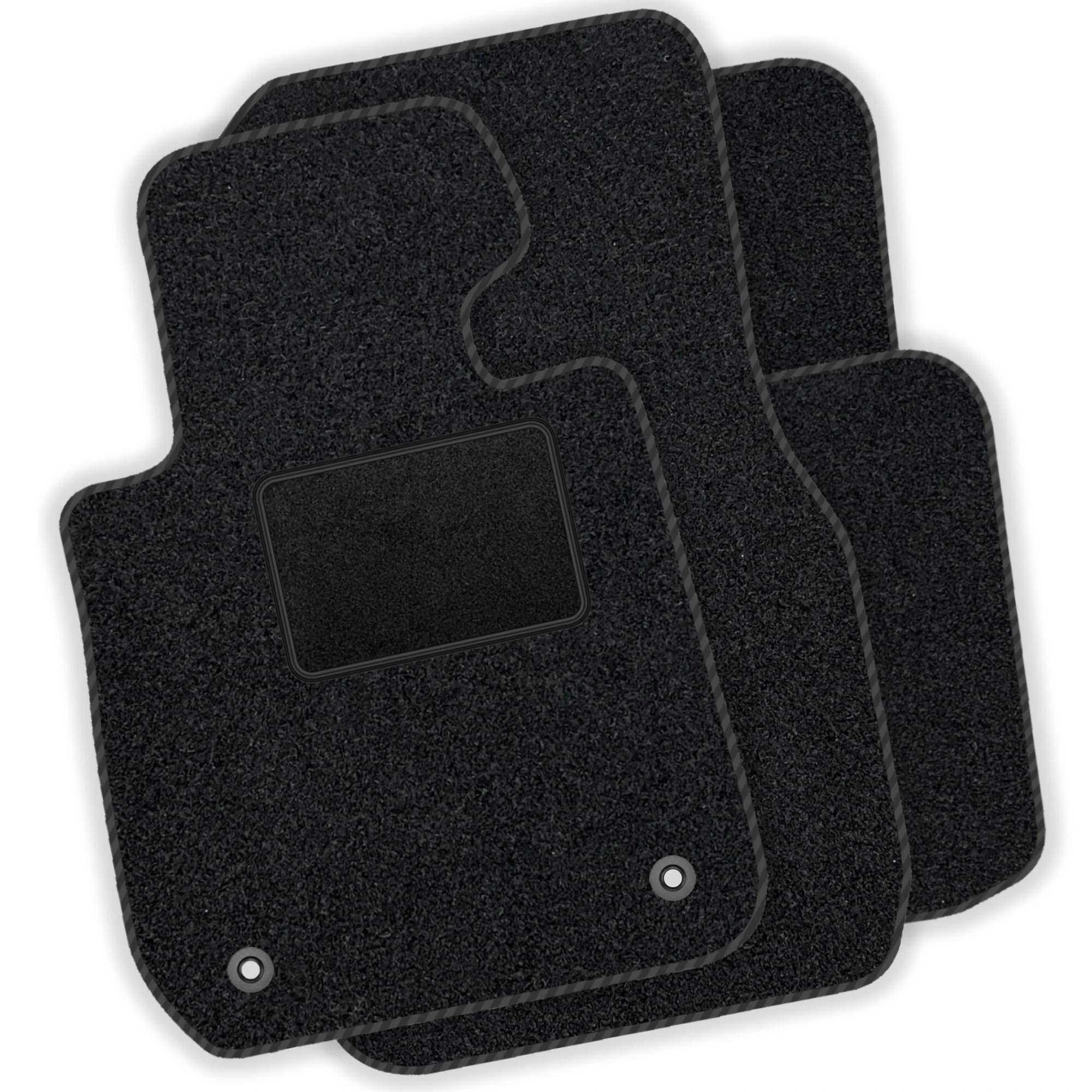 Image of Kompletter Satz Velour-Fußmatten passend für Volkswagen Touran I 2003–2015, 5-Sitzer – Schwarze Einfassung