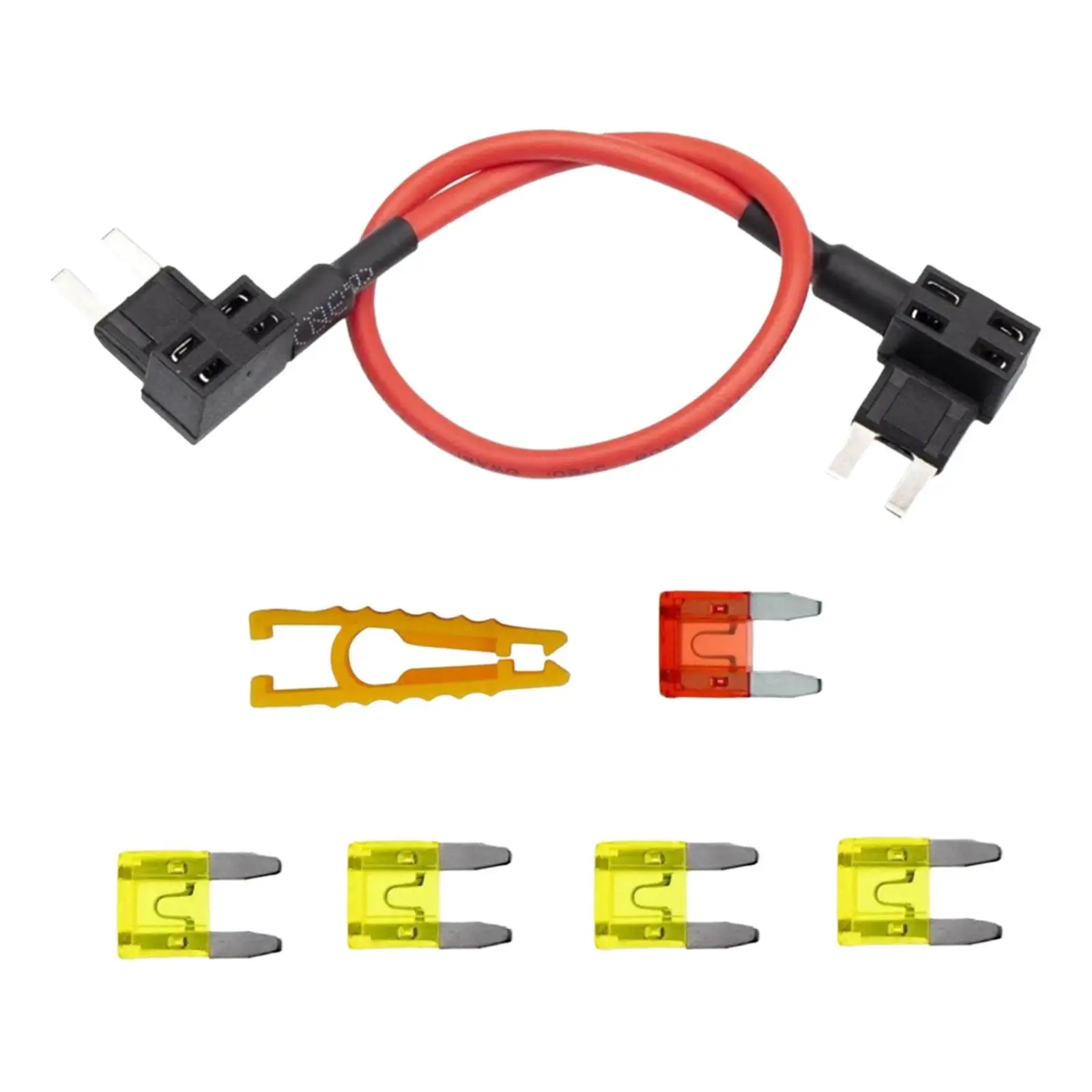 Circuit Fuse Tap Adapter Wire Connectors Car Mini Fuse Set Bypass Kit Fuse Adapter Holder Accessory for 12V Automotive Fuse Box