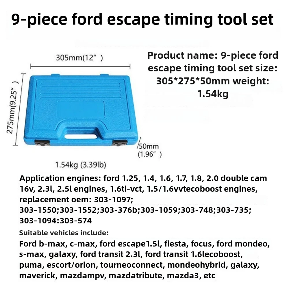 Engine Timing Tool Kit for Ford 1.6 TI-VCT 1.6 Duratec EcoBoost C-MAX Fiesta Focus
