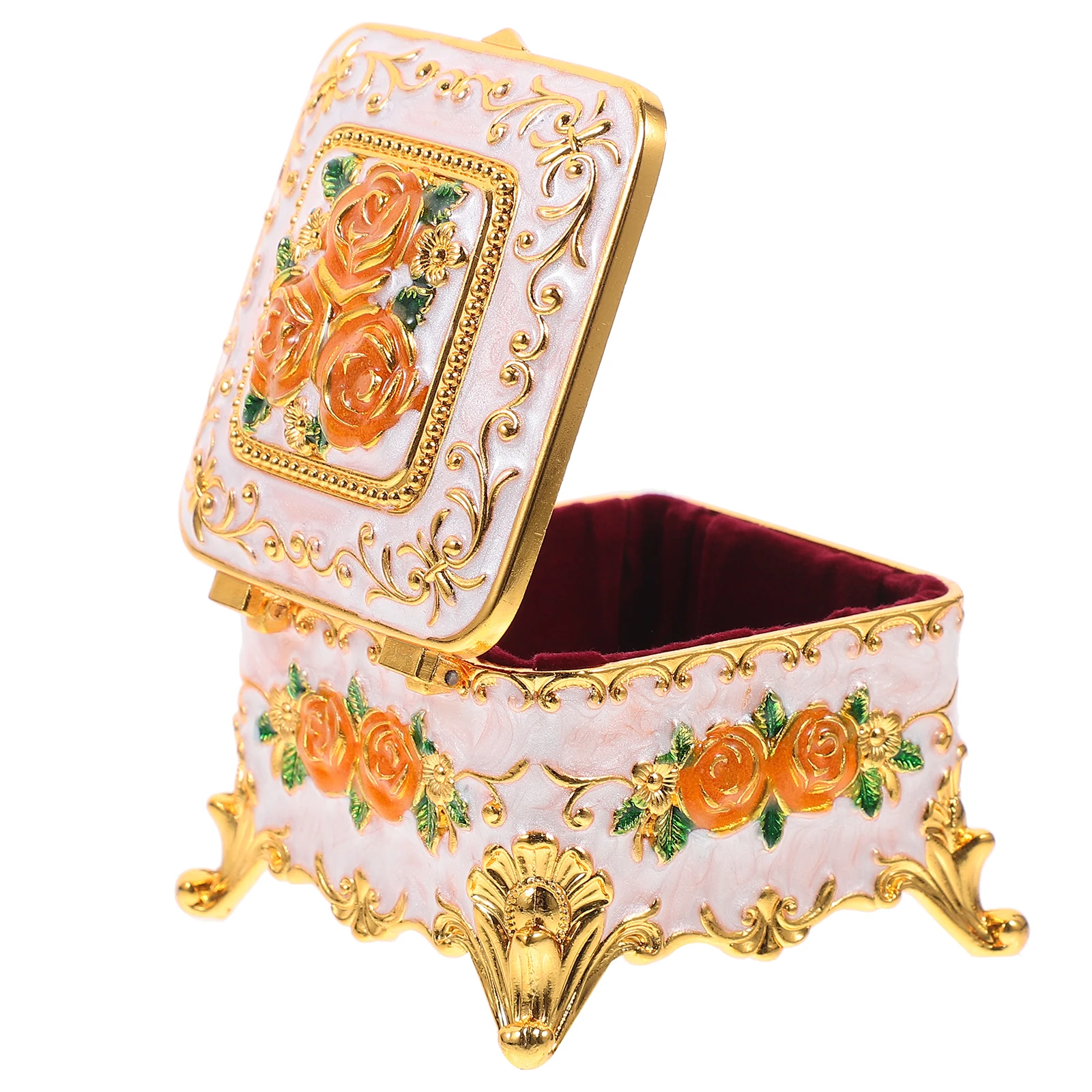 

Enamel Jewelry Box ganizer Earrings Case Vintage Desktop Storage Household Bracelet Keepsake Gift Home Decor Trinket Necklace