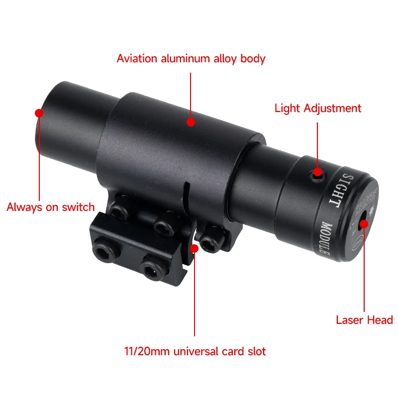 Tactical Red/Green Laser Sight Scope 11mm/20mm Adjustable Mount Outdoor Hunting Shooting Activities Compact Laser Calibrator