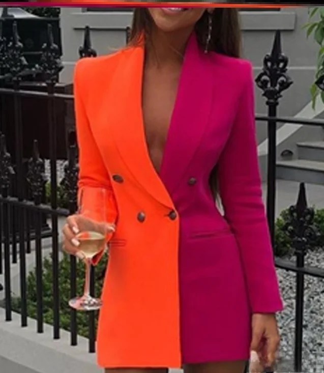 Color Blo Slim Fit Long Sve costume femme Dr Faionable trajet Sle ort jupe T pe Silhouette